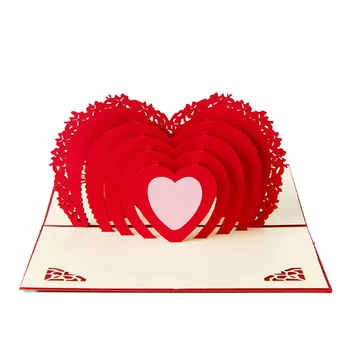 3D изскачащи поздравителни картички лазерно рязане на свети Валентин Винтажное оригами, Киригами 