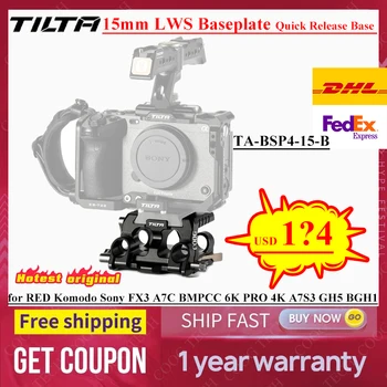 Tilta 15 мм LWS Поддържаща плоча Быстроразъемная Основна Камера за Sony FX3 A7C RED Komodo BMPCC 6K PRO 4K A7S3 GH5 BGH1 TA-BSP4-15-B