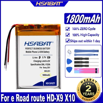 Батерия HSABAT 1800 ма за e Road route HD-X9 X10 E-V5 navigator NW-ZX1 LIS1530HNPPC 3-жични на батерията