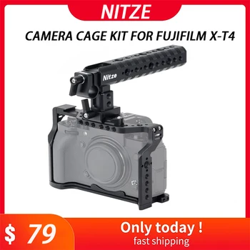 Комплект за камера Nitze за Fujifilm X-T4 с дръжка PA14 NATO, Вграден Стабилизатор за камера Arca Swiss Plate Camera Кейдж За създаване на Видеопленок
