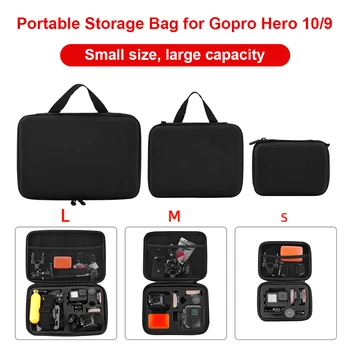 Найлонов брызгозащищенный твърд калъф за носене Hero 10, преносим черна чанта за съхранение, аксесоари за екшън камери Hero 9