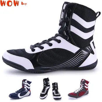 Нова Мъжки обувки за бокс, висококачествени дишащи обувки за реслинга, размери 36-45, леки боксови обувки, мъжки